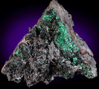 Malachite on Hematite from Bisbee, Warren District, Cochise County, Arizona