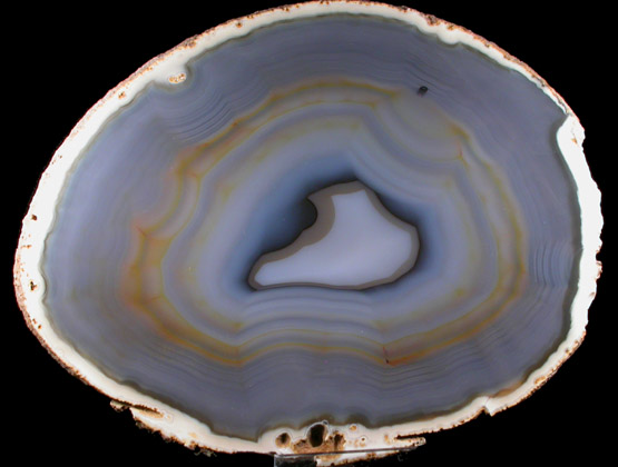 Quartz var. Agate (polished slice of an agate nodule) from Rio Grande do Sul, Brazil