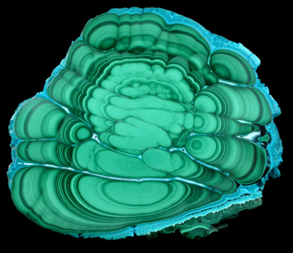 Malachite with Chrysocolla from Mashamba Mines, 10 km west of Kolwezi, Katanga Copperbelt, Lualaba Province, Democratic Republic of the Congo