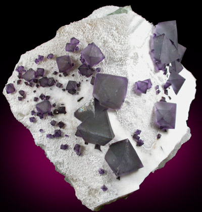 Fluorite on Quartz from Ganzhou, Jiangxi Province, China