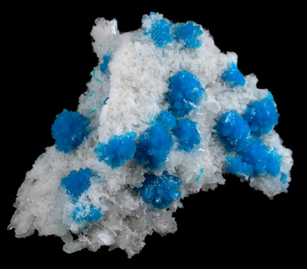 Cavansite on Stilbite-Ca from Wagholi Quarry, Maharashtra, India