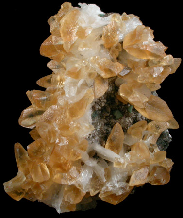 Calcite on Stilbite-Ca from Pashan Hill Quarry, Pune District, Maharashtra, India