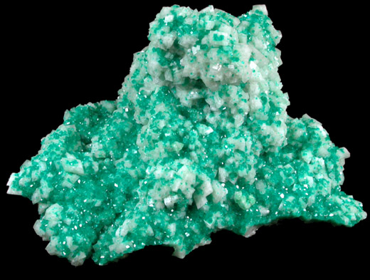 Dioptase on Calcite from Tsumeb Mine, Otavi-Bergland District, Oshikoto, Namibia