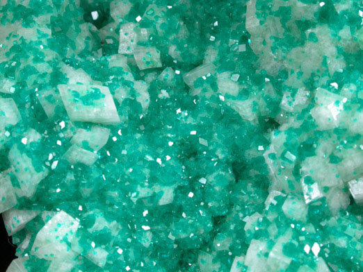 Dioptase on Calcite from Tsumeb Mine, Otavi-Bergland District, Oshikoto, Namibia