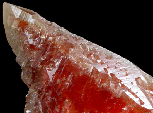 Calcite with red internal phantom from Red Phantom Pocket, Fletcher Mine, Reynolds County, Missouri