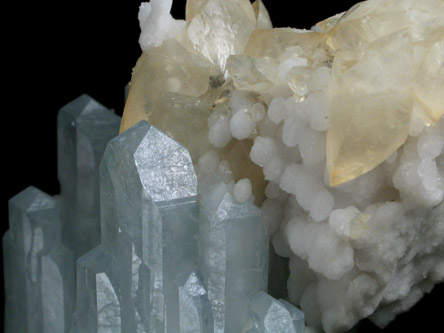 Celestine with Calcite and Quartz from Ottawa Silica Company Quarry, Rockwood, Wayne County, Michigan