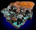 Calcite, Aurichalcite, Malachite, Goethite, Hematite from Southwest Mine, Bisbee, Cochise County, Arizona