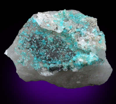 Turquoise crystals on Quartz from Bishop Mine, Lynch Station, Campbell County, Virginia