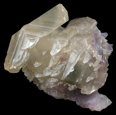 Calcite with Fluorite from Denton Mine, Harris Creek District, Hardin County, Illinois