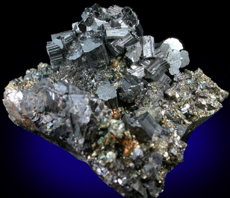 Bournonite on Pyrite from Cavnic Mine (Kapnikbanya), Maramures, Romania