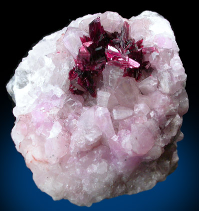 Erythrite on cobalt-rich calcite from Bou Azzer District, Anti-Atlas Mountains, Tazenakht, Ouarzazate, Morocco (Type Locality for Erythrite)