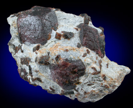 Almandine Garnet with Staurolite from Green's Farm, 750 m. ESE of Roxbury Falls, Roxbury, New Haven County, Connecticut