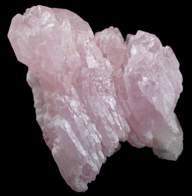 Quartz var. Rose Quartz Crystals from Lavra da Ilha, Taquaral, Jequitinhonha River, Minas Gerais, Brazil