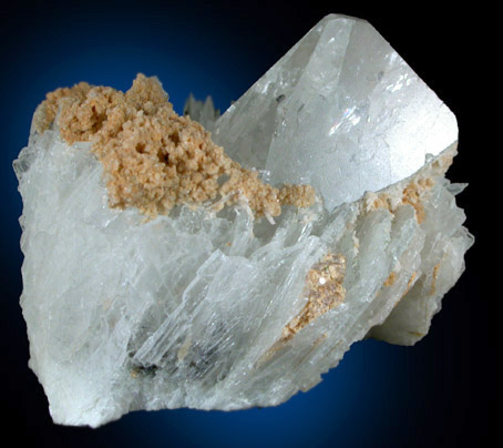 Topaz on Albite with Hydroxyl-herderite from Limoeiro Mine, Virgem de Lapa, Minas Gerais, Brazil