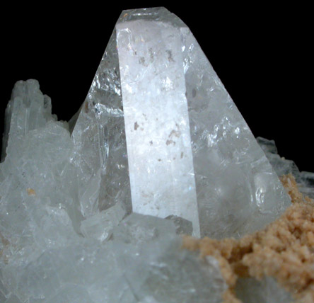 Topaz on Albite with Hydroxyl-herderite from Limoeiro Mine, Virgem de Lapa, Minas Gerais, Brazil