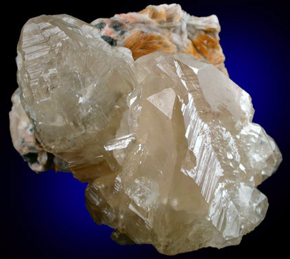 Cerussite on Barite from Mibladen, Haute Moulouya Basin, Zeida-Aouli-Mibladen belt, Midelt Province, Morocco