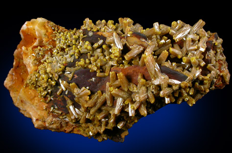 Pyromorphite on Barite from Mine Les Farges, Ussel, Corrze, France