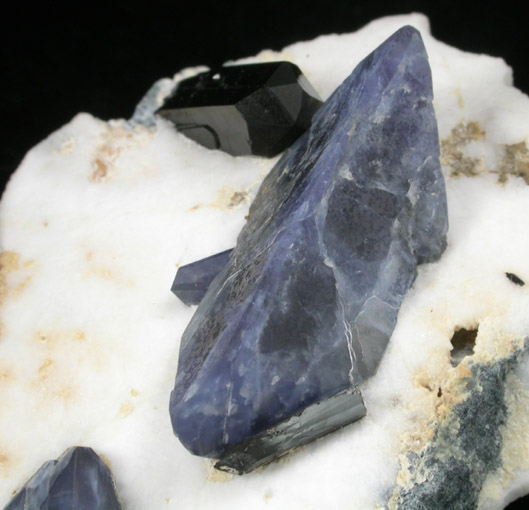 Benitoite, Neptunite and Natrolite from Benitoite Gem Mine, New Idria District, San Benito County, California (Type Locality for Benitoite)