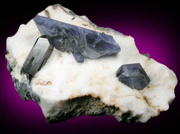 Benitoite, Neptunite and Natrolite from Benitoite Gem Mine, New Idria District, San Benito County, California (Type Locality for Benitoite)