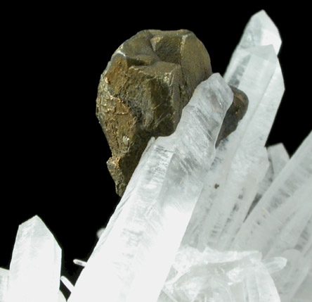 Chalcopyrite on Quartz from Huanzala Mine, Huallanca District, Huanuco Department, Peru