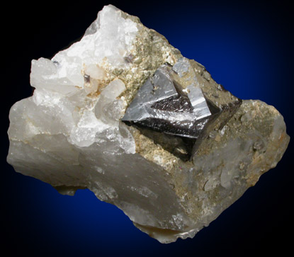 Scheelite on Quartz from Tae Wha Mine, Chungju, Chungchongpukdo, South Korea