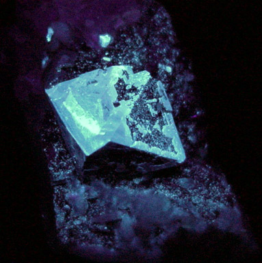 Scheelite on Quartz from Tae Wha Mine, Chungju, Chungchongpukdo, South Korea