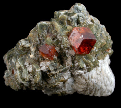 Grossular Garnet with Calcite and Diopside from Belvidere Mountain Quarries, Lowell (commonly called Eden Mills), Orleans County, Vermont