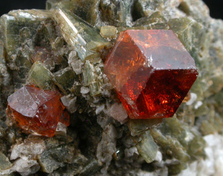 Grossular Garnet with Calcite and Diopside from Belvidere Mountain Quarries, Lowell (commonly called Eden Mills), Orleans County, Vermont