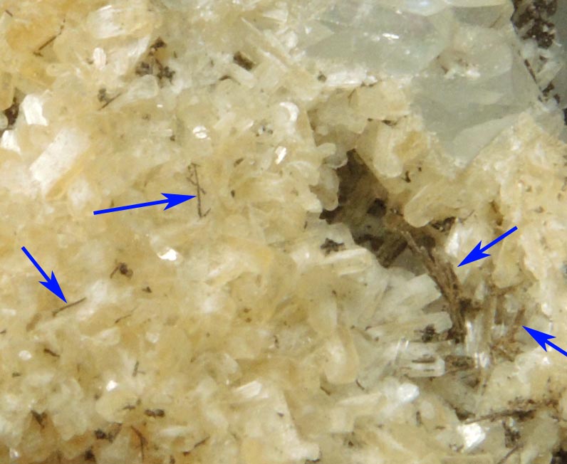 Stilbite on Calcite with (?) from 63rd Street Subway Tunnel, Manhattan Island, New York City, New York County, New York