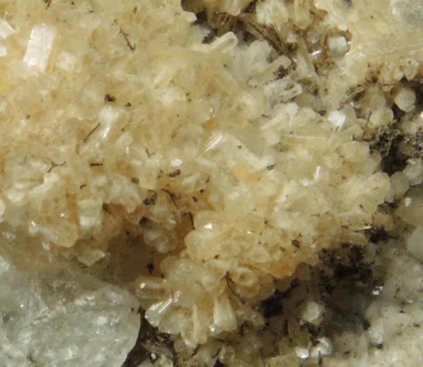 Stilbite on Calcite with (?) from 63rd Street Subway Tunnel, Manhattan Island, New York City, New York County, New York