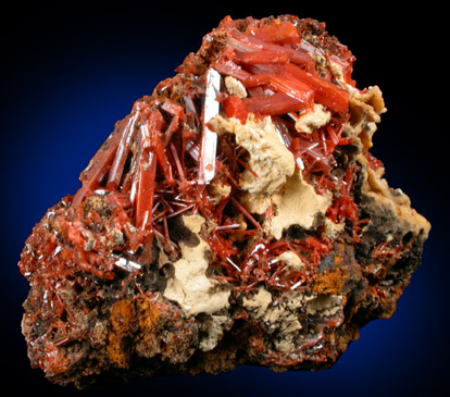 Crocoite with Gibbsite from Dundas, Tasmania, Australia