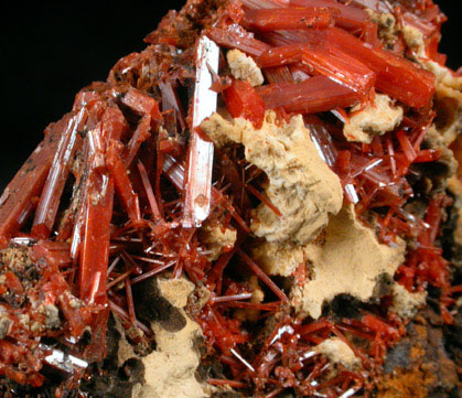 Crocoite with Gibbsite from Dundas, Tasmania, Australia