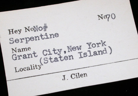 Serpentine from Grant City, Staten Island, New York City, New York