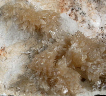 Strontianite on Barite from Clausthal, Hartz Mountains, Lower Saxony, Germany