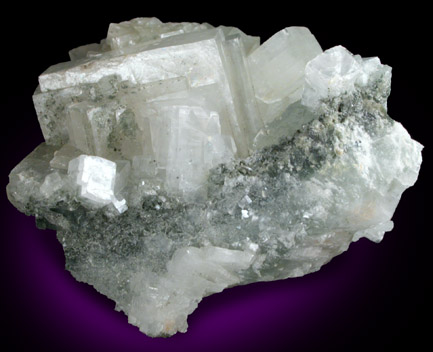 Hydroxyapophyllite-(K) (formerly apophyllite-(KOH)) with Prehnite from Fairfax Quarry, 6.4 km west of Centreville, Fairfax County, Virginia