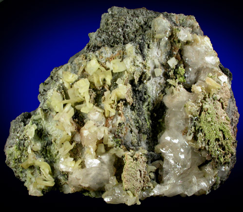 Wulfenite, Calcite with Mimetite from Mapimi, Durango, Mexico
