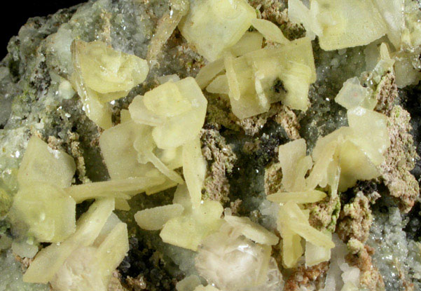 Wulfenite, Calcite with Mimetite from Mapimi, Durango, Mexico