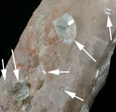 Euclase on Quartz from Ecuador, Rio Grande do Norte, Brazil