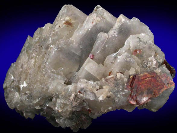 Shigaite on Calcite from N'Chwaning II Mine, Kalahari Manganese Field, Northern Cape Province, South Africa