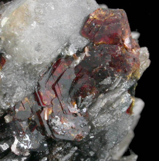 Shigaite on Calcite from N'Chwaning II Mine, Kalahari Manganese Field, Northern Cape Province, South Africa