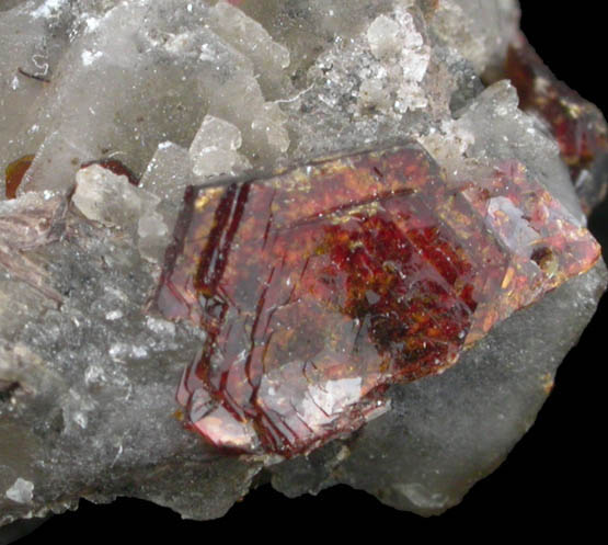 Shigaite on Calcite from N'Chwaning II Mine, Kalahari Manganese Field, Northern Cape Province, South Africa