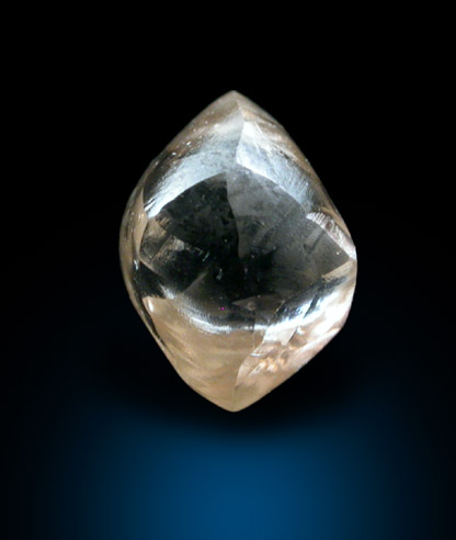 Diamond (1.32 carat colorless dodecahedral crystal) from Jwaneng Mine, Naledi River Valley, Botswana