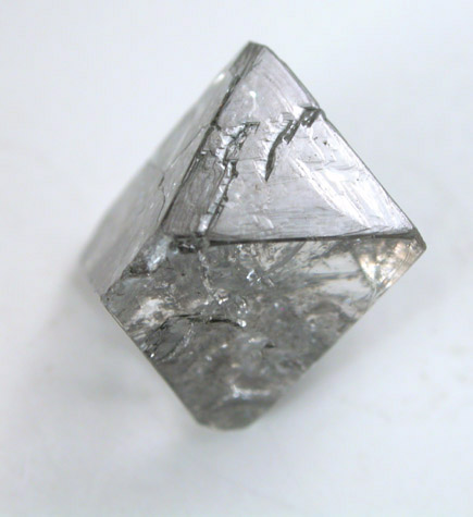 Diamond (4.43 carat gray octahedral crystal) from Mirny, Republic of Sakha (Yakutia), Siberia, Russia