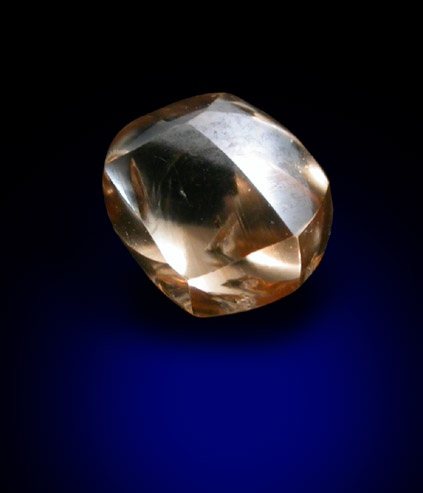 Diamond (1.12 carat sherry-colored complex crystal) from Oranjemund District, southern coastal Namib Desert, Namibia