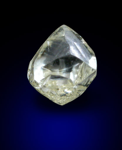 Diamond (0.79 carat pale yellow dodecahedral crystal) from Orapa Mine, south of the Makgadikgadi Pans, Botswana