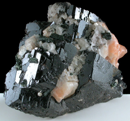Titanite, Microcline, Calcite from Yates Mine, Otter Lake, Pontiac County, Qubec, Canada