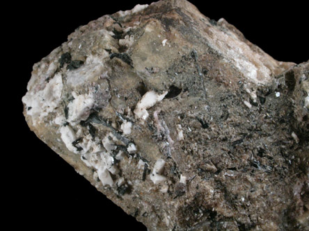 Natrolite pseudomorph after Sodalite with Sanidine and Aegirine from De-Mix Quarry, Mont Saint-Hilaire, Québec, Canada
