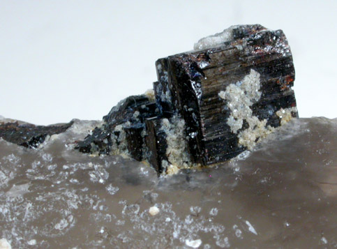 Tantalite-(Mn) (formerly Manganotantalite) on Quartz from Brumado District, Serra das guas, Bahia, Brazil