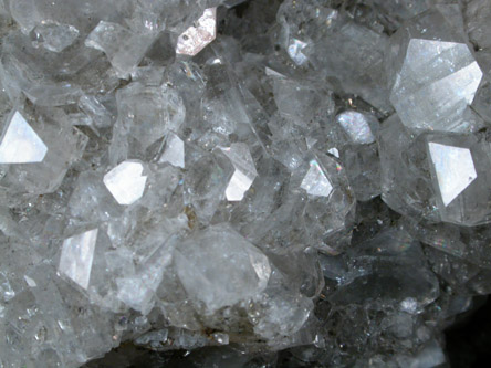 Apophyllite over Calcite from Gaspe Copper Company Mine, Murdochville, Gaspe Peninsula, Qubec, Canada