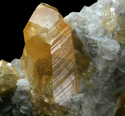 Barite in Calcite from Meikle Mine, Elko County, Nevada